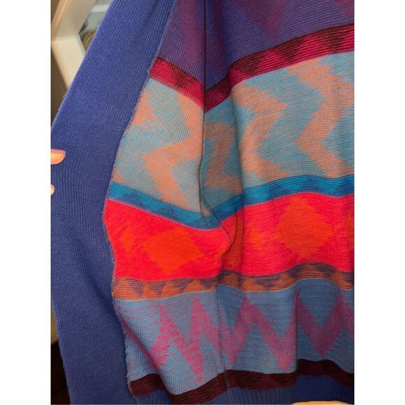 Oversized Aztec Inspired Cardigan-Vintage JJ BROWNE Made in USA-FAST SHIPPING - Picture 4 of 7